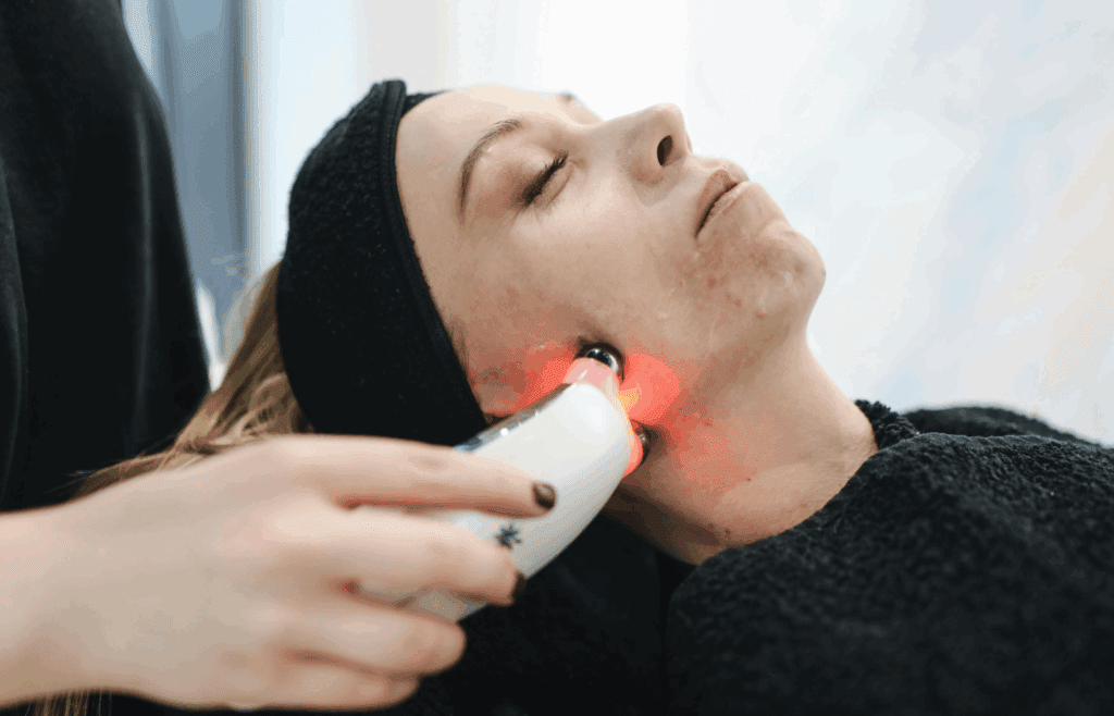 Woman Having Laser Skin Treatment