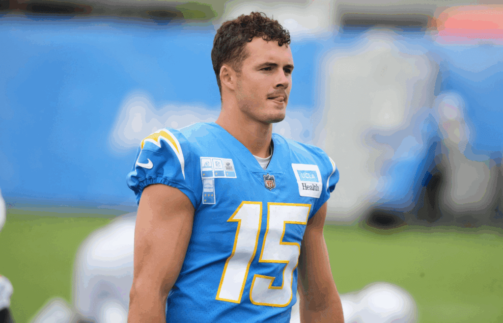 Jul 21, 2025; El Segundo, CA, USA; Los Angeles Chargers receiver Ladd McConkey (15) at training camp at The Bolt. Mandatory Credit: Kirby Lee-Imagn Images