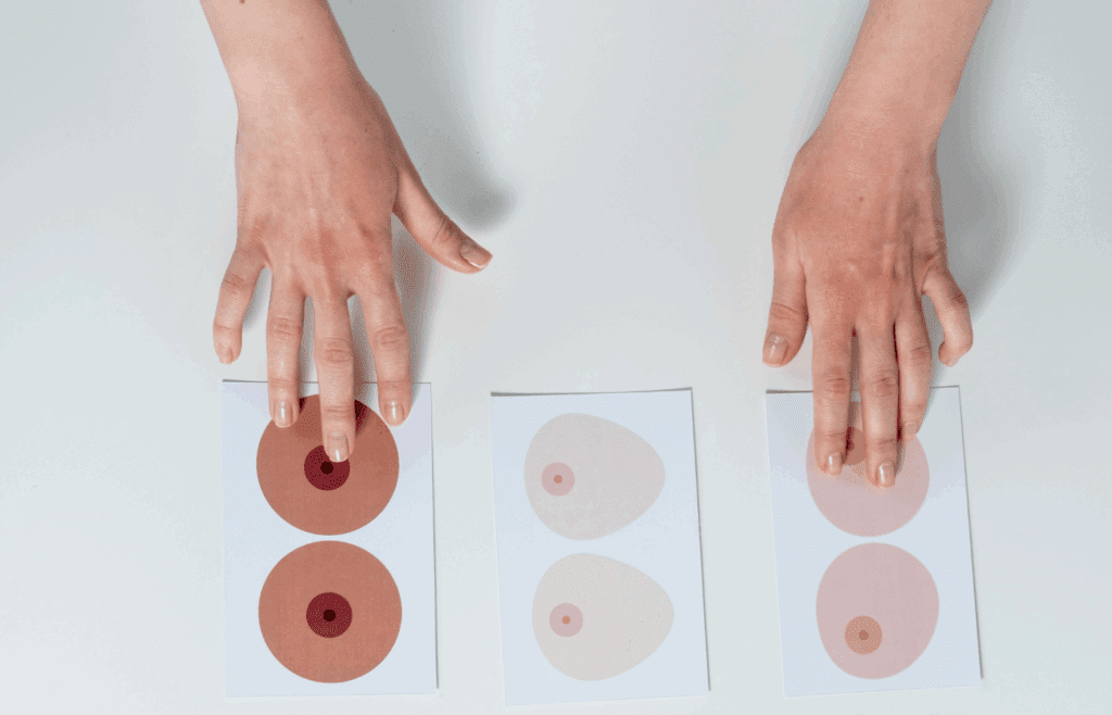 Hands over Breasts Pictographs on Cards