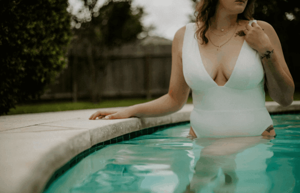 Woman noticing breast sensitivity after surgery