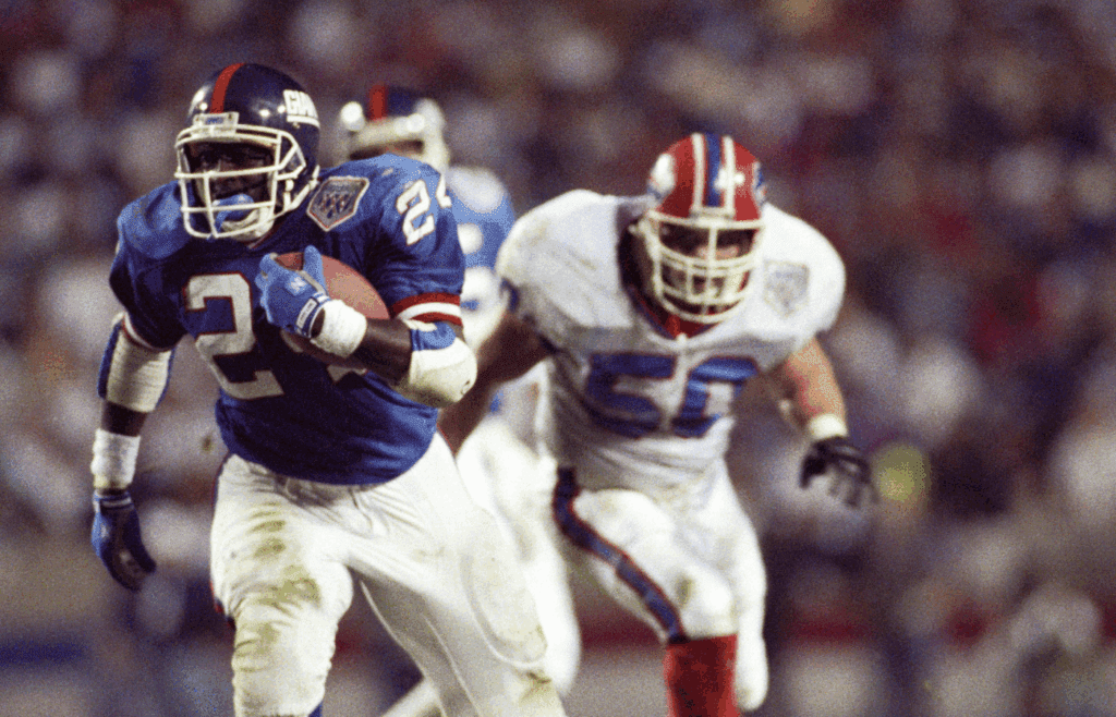 Jan 27, 1991; Tampa, FL, USA; FILE PHOTO; New York Giants running back Ottis Anderson (24) carries the ball during Super Bowl XXV at Tampa Stadium. The Giants defeated the Bills 19-20. Mandatory Credit: Imagn Images