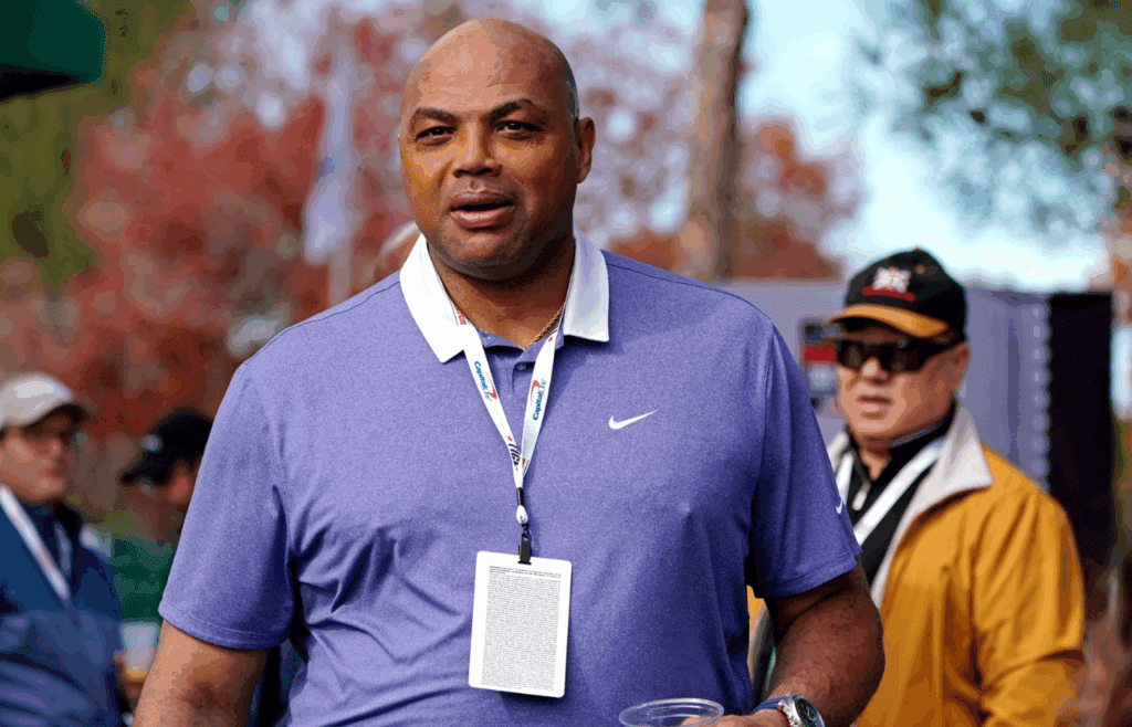 Nov 23, 2018; Las Vegas, NV, USA; Charles Barkley before The Match: Tiger vs Phil golf match at Shadow Creek Golf Course. Mandatory Credit: Kyle Terada-Imagn Images