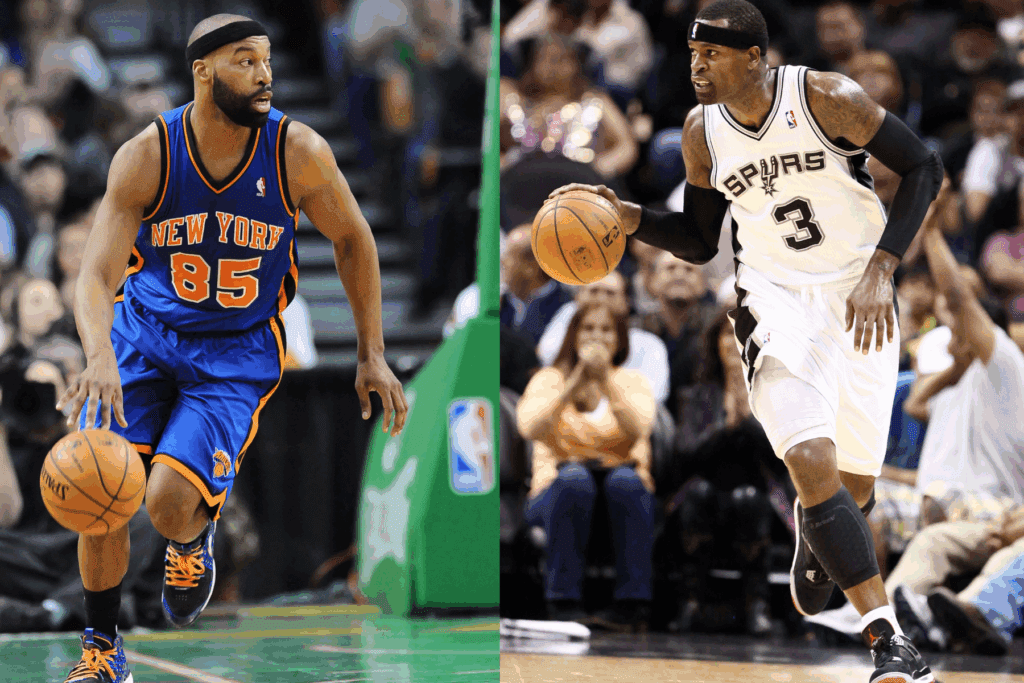 March 4, 2012; Boston, MA, USA; New York Knicks point guard Baron Davis (85) dribbles the ball up the court during the first quarter against the Boston Celtics at TD Garden. Mandatory Credit: Bob DeChiara-Imagn Images